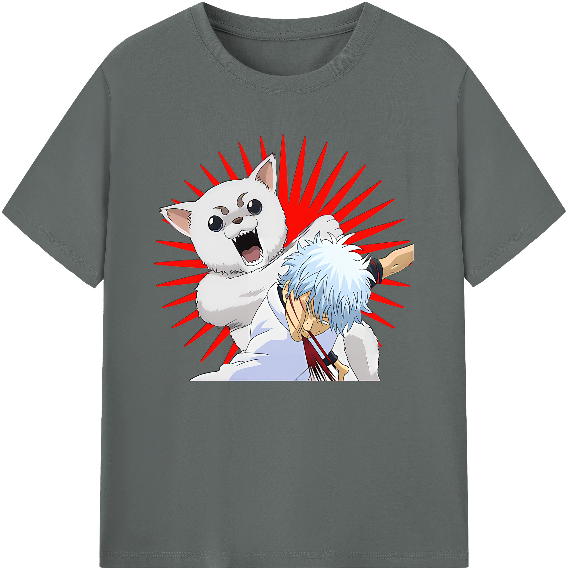（画像用） ぎんたま 坂田銀時（さかたぎんとき） 神楽 志村新八（しむら しんぱち） GINTAMA Sakata Gintoki Kagura Shimura Shinpachi 綿100％ メンズ半袖Tシャツ｜肌触りやわらか＆通気性